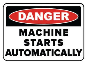 Accuform Signs 14 x 10 in. Plastic Sign - DANGER THIS MACHINE STARTS AND STOPS AUTOMATICALLY AMEQM152VP at Pollardwater