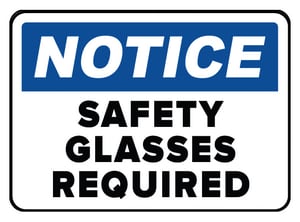 Accuform 14 x 10 in. Adhesive Vinyl Sign - NOTICE SAFETY GLASSES REQUIRED IN THIS AREA AMPPA801VS at Pollardwater
