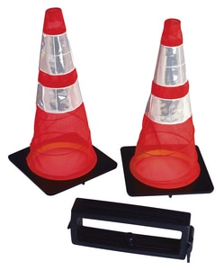 VizCon Cone & Tote System (2) 28 in. Orange Cones w/Reflective Collars, 3 lb Base VQ2N2O28R at Pollardwater