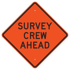 VizCon 36 in. Reflective Vinyl Roll-Up Sign - SURVEY CREW AHEAD T26036EFOHFSCA at Pollardwater