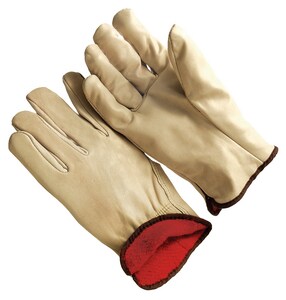 L Leather Lined Cowhide Driver Glove in Natural S94360RL at Pollardwater