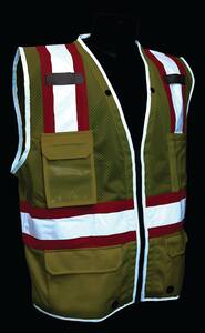 Radians Radwear® Size XXXXL Surveyor Vest in Hi-Viz Green RSV6HG4X at Pollardwater