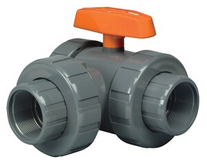 3 in. Plastic T-Port Union Threaded 150# Ball Valve HLA1300T at Pollardwater