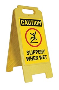 4 CAUTION SLIPPERY WHEN WET  Plastic Coroplast Signs 8"X12" w/Grommets FREE SHIP 