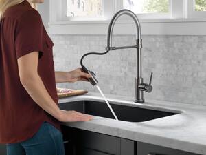 Delta Faucet Trinsic Single Handle Pull Down Kitchen Faucet In