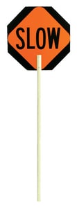 VizCon 24 in. Reflective Stop/Slow Paddle with 5 ft. Plastic 1-Piece Handle w/Boot V18024SSEG5 at Pollardwater
