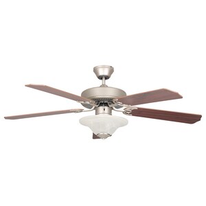 Luminance Concord Ceiling Fan In Satin Nickel With Bowl Light Kit