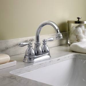 Moen Caldwell Two Handle Centerset Bathroom Sink Faucet Ws84667
