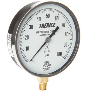 0 to 600 ps 4.5 dial Lower Mount Trerice 600CB4502LA160 Contractor Gauge 1/4 NPT Brass Connection