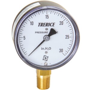 dual scale 0 to 30 psi/KPA 2.5 dial Trerice 700B2502LD090 Industrial Gauge 1/4 NPT Brass Connection Lower Mount 2.5 dial 1/4 NPT Brass Connection