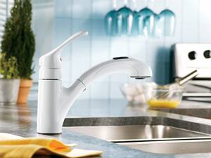 Moen Renzo Single Handle Pull Out Kitchen Faucet Ca87316w Ferguson