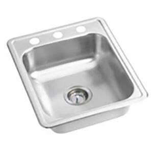 Proflo Bealeton 3 Hole 1 Bowl Drop In And Self Rimming Kitchen Sink In Stainless Steel