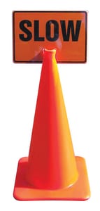 Accuform Cone Top Sign Orange Cone Top Sign 10 x 14 in. - SLOW AFBC758 at Pollardwater