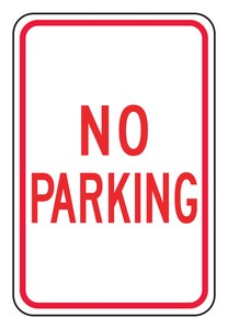 Accuform 18 x 12 in. Engineer Grade Reflective Aluminum Sign in White - NO PARKING AFRP110RA at Pollardwater