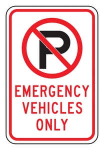 Accuform Signs 18 x 12 in. Engineer Grade Emergency Vehicles Only Sign in White AFRP147RA at Pollardwater