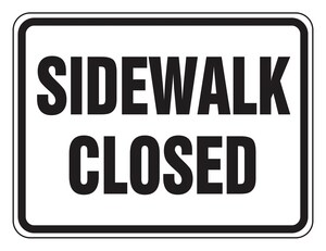Accuform 18 x 24 in. Engineer Grade Reflective Aluminum Sign in White - SIDEWALK CLOSED AFRR336RA at Pollardwater