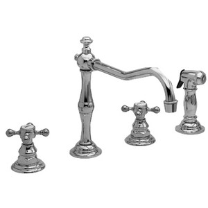 Newport Brass Chesterfield 4 Hole Kitchen Faucet With Double Cross