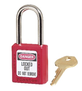 Master Lock LFF115 1-1/2 in. Thermoplastic Safety Lockout Padlock Keyed Alike M410KARED at Pollardwater