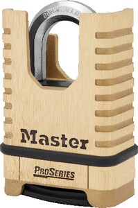 Master Lock Pro Series® 1-1/16 in. Wide Shrouded Brass Combination Padlock M1177 at Pollardwater