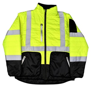 Radians Radwear™ XXXL Size Quilted Reversible Jacket with Zip-Off Sleeve RSJ5103ZGS3X at Pollardwater