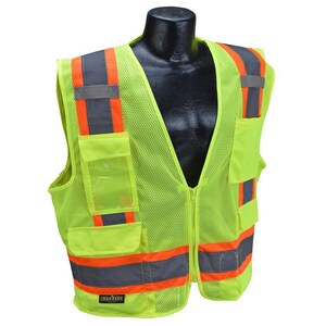 Radians Size L Polyester Reusable Mesh Safety Vest in Hi-Viz Green RSV62ZGML at Pollardwater