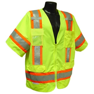 Radians Radwear™ M Size Polyester Safety Vest in Hi-Viz Green RSV63GM at Pollardwater