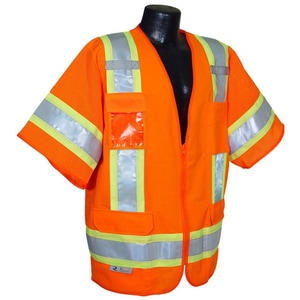 Radians Radwear™ L Size Polyester Safety Vest in Hi-Viz Orange RSV63OL at Pollardwater