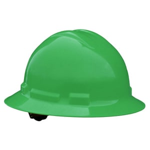 Radians HDPE and Nylon Full Brim Hard Hat 6-Point Ratchet Suspension in Green RQHR6GREEN at Pollardwater