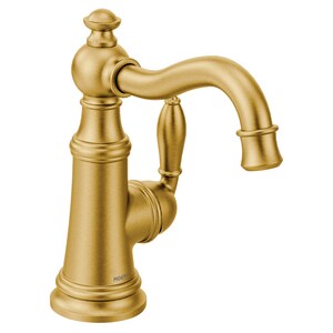 Moen Weymouth Single Handle Kitchen Faucet In Brushed Gold