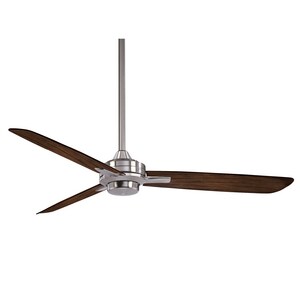 Minka Aire Rudolph 52 In 3 Blade Ceiling Fan In Brushed Nickel