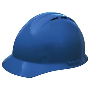 ERB Safety Americana Vent Cap Safety Helmet with Mega Ratchet in Blue E19456 at Pollardwater