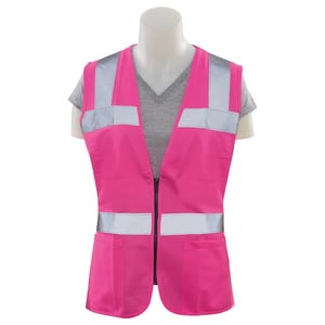 ERB Safety Girl Power at Work® Size L Polyester Tricot Reusable Safety Vest in Hi-Viz Pink E61911 at Pollardwater