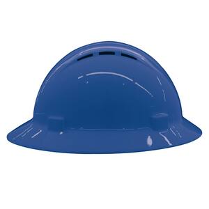 ERB Safety Americana® Vent Full Brim Safety Helmet with Mega Ratchet in Blue E19436 at Pollardwater