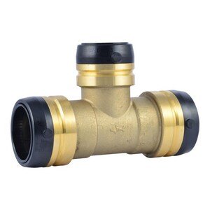 Push-Fit 1/2" Sharkbite Style Push to Connect Lead-Free Brass Slip Tee 