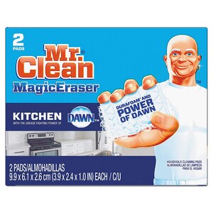 Bàn chải rửa chén nhà bếp Mr. Clean Magic Eraser trắng và xanh là sự lựa chọn hoàn hảo cho các bà nội trợ trong việc vệ sinh bếp một cách dễ dàng và nhanh chóng. Với khả năng loại bỏ các vết bẩn cứng đầu và vết ố, sản phẩm này sẽ giúp cho việc lau dọn nhà bếp của bạn trở nên đơn giản hơn bao giờ hết. Hãy cùng xem hình ảnh liên quan để khám phá thêm về sản phẩm này nhé!