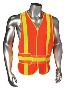 Radians Radwear™ M-XL Size Polyester Chevron Safety Vest in Hi-Viz Orange RHV6ANSICHVHGR at Pollardwater