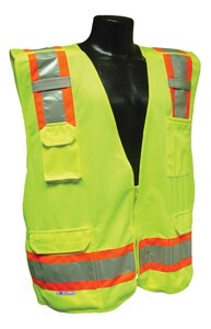 Radians Radwear™ L Size Polyester Safety Vest in Hi-Viz Green RSV46GL at Pollardwater