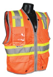 Radians Radwear™ L Size Polyester Reinforced Vest in Hi-Viz Orange RSV6HOL at Pollardwater