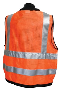 Radians Radwear™ M Size Polyester Grommet Safety Vest with Zipper Closure in Hi-Viz Orange RSV59Z2ZODM at Pollardwater