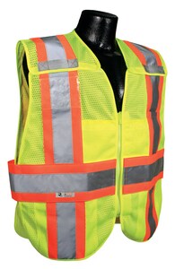 Radians Radwear™ M/L Size Polyester Adjustable Safety Vest in Hi-Viz Green RSV242ZGMML at Pollardwater