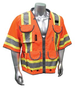 Radians Radwear™ L Size 300D and Polyester Safety Vest in Orange RSV553ZODL at Pollardwater