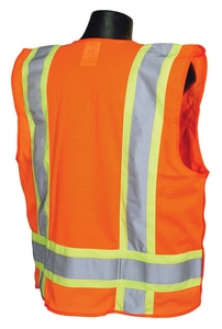 Radians Radwear™ L Size Polyester Safety Vest in Hi-Viz Orange RSV46OL at Pollardwater