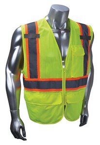 Radians Radwear™ L Size Polyester Surveyor Vest in Hi-Viz Green RSV2722ZGML at Pollardwater