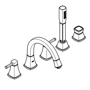 Grohe Grandera 2 Gpm 5 Hole Deck Mount Roman Tub Faucet Trim With