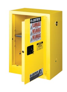 Justrite Sure-Grip® EX Countertop Cabinet Yellow 12 gal Manual Close JUS891200 at Pollardwater