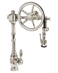 Waterstone Pull Down Kitchen Faucet In Distressed Antique Pewter