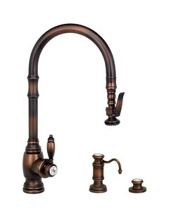 Waterstone Traditional Single Handle Pull Down Kitchen Faucet In