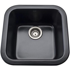 Rohl Allia 17 X 17 In Single Bowl Fireclay Sink Black