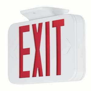Progress Lighting Battery Back Up LED Exit Sign Red Letters PPETPEUR30 at Pollardwater