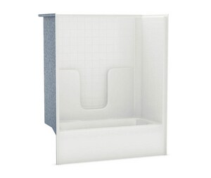 Aker Plastics 60 x 31 1 2 in Tub Shower Unit with Left Aker Plastics 60 x 31 1 2 in Tub Shower Unit with Left